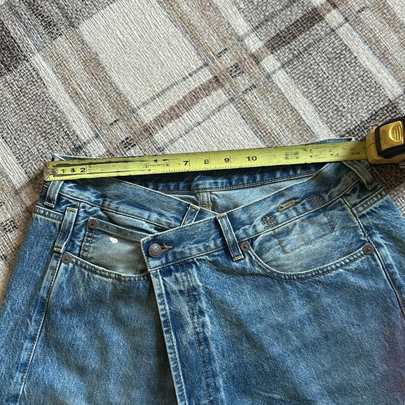 R13 crossover crop Blue Acid Wash Jeans - Picture 5 of 5